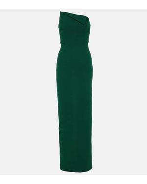 Roland Mouret Abito Lungo Bustier Origami - Verde