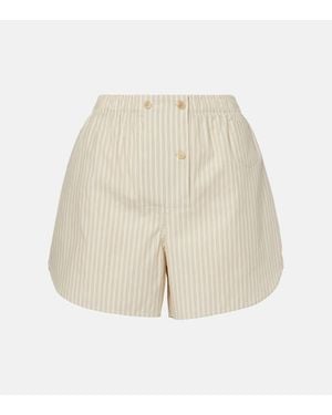 The Row Short Nicasia Raye En Coton - Neutre