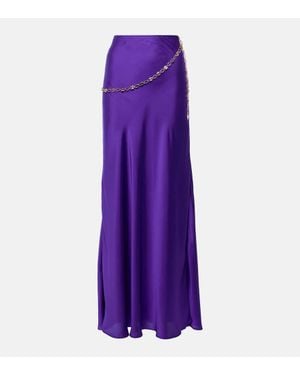Rabanne Chain-Detail Maxi Skirt - Purple