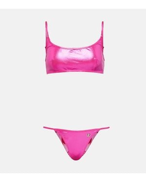 Dolce & Gabbana Set Bikini Con Effetto Lucido - Rosa