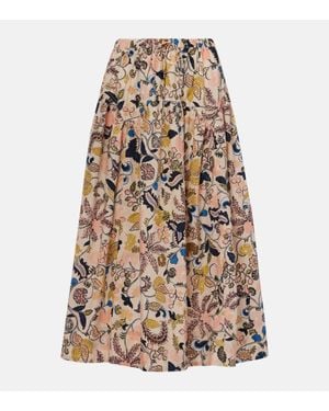 Ulla Johnson Maxirock Rosen Aus Baumwolle - Natur