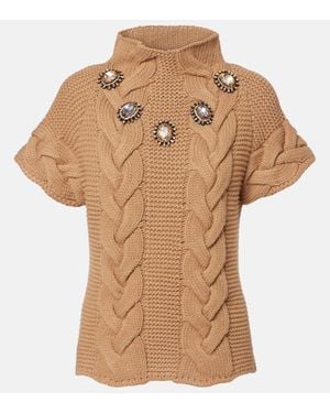 La DoubleJ Pullover Portrait Con Cristalli - Neutro