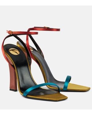 Saint Laurent Dominique 110 Crepe Satin Sandals - Multicolour