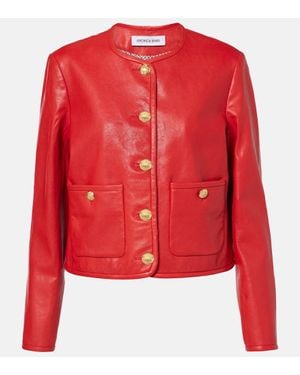 Veronica Beard Andrea Leather Jacket - Red