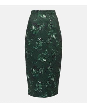 Emilia Wickstead Falda Tubo Lorelei En Faya De Tafetan - Verde