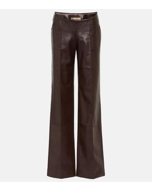 AYA MUSE Pantalon Ample En Cuir Synthetique - Marron