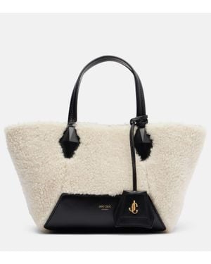 Jimmy Choo Tote Bag Diamond Small Aus Shearling - Natur