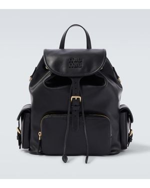 Miu Miu Sac A Dos En Cuir - Noir