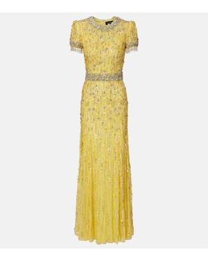 Jenny Packham Roxy Sequined Gown - Yellow