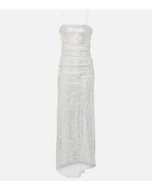 JACQUES WEI Slipdress Mit Pailletten - Weiß