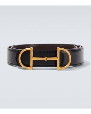 Gucci Wendbarer Guertel Horsebit Aus Leder - Schwarz