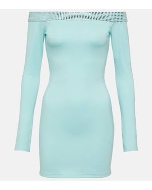 David Koma Crystal-Embellished Minidress - Blue
