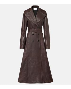 Alaïa Leather Coat - Brown