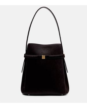 TOTEME Calf Hair Bucket Bag - Black