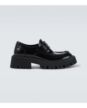 Balenciaga Tractor Leather Loafers - Black
