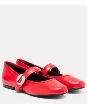 Coperni Belt Leather Mary Jane Flats - Red