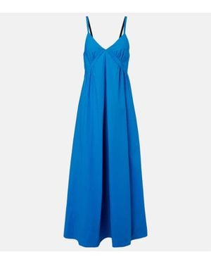Proenza Schouler Label Barker Cotton Poplin Maxi Dress - Blue