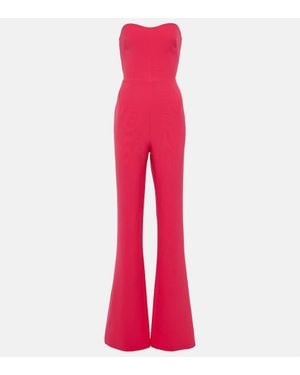 Safiyaa Immie Strapless Crepe Jumpsuit - Red