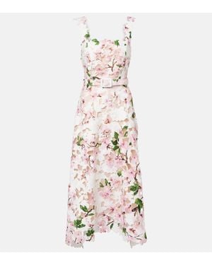 Oscar de la Renta Cocktailkleid Aus Spitze - Weiß