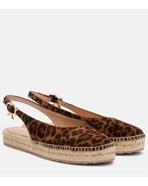 Gianvito Rossi Espadrilles Slingback Paz En Daim - Marron