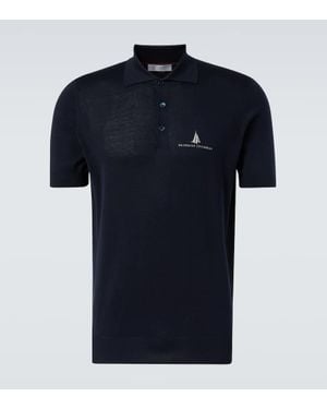 Brunello Cucinelli Polohemd Aus Seide Und Baumwolle - Blau