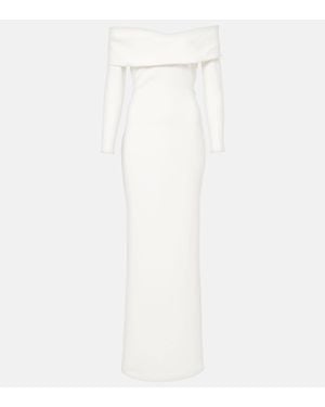 Solace London Lyla Crepe Gown - White