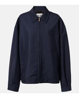 Miu Miu Blouson Aus Mohair Und Wolle - Blau