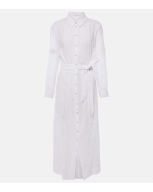 Heidi Klein Antibes Beach Cotton Shirt Dress - White