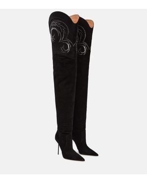 Paris Texas Holly Paloma Over-The-Knee Boots - Black