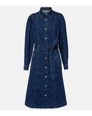 7 For All Mankind Vestido Midi De Denim - Azul