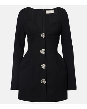 Blumarine Embellished Crepe Minidress - Black