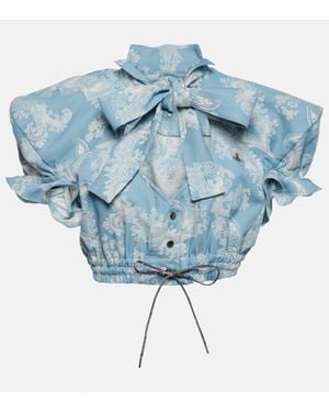 Vivienne Westwood Cropped-Top Aus Baumwoll-Jacquard - Blau