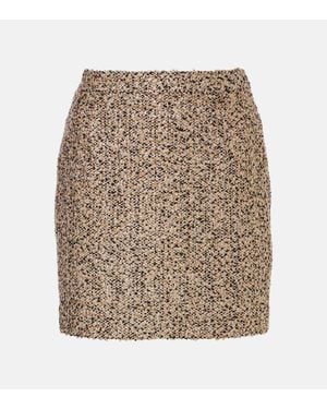 Alessandra Rich Lame Tweed Miniskirt - Natural