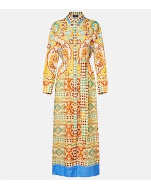 Etro Midikleid Aus Baumwolle Und Seide - Mettallic