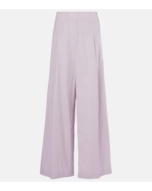 Dries Van Noten Weite High-Rise-Hose Aus Baumwolle - Lila