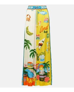 ALÉMAIS Pantaloni A Gamba Larga Paradiso - Giallo