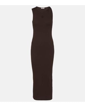 JW Anderson Embroidered Cotton Maxi Dress - Brown