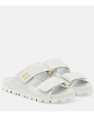 Miu Miu Sandalen aus Leder - Weiß