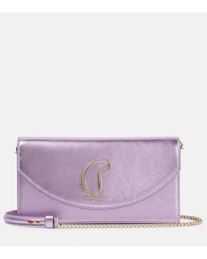 Christian Louboutin Loubi54 Small Logo Leather Clutch - Purple