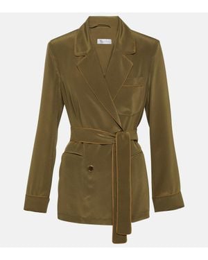 Max Mara Blazer Rosano Aus Seide - Grün