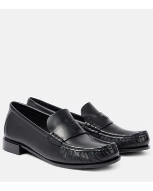 Max Mara Loafers Aus Leder - Schwarz