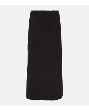 The Row Flores Asymmetric Scuba Maxi Skirt - Black