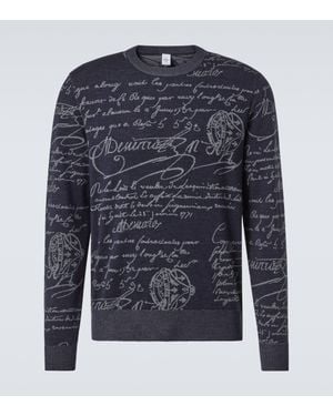 Berluti Scritto Wool Jumper - Blue