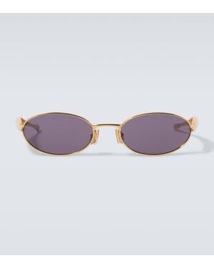 Bottega Veneta Sardine Oval Sunglasses - Purple