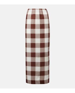 Posse Mira Gingham Cotton Maxi Skirt - Multicolor