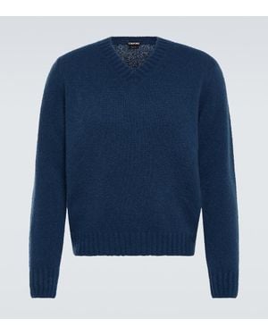 Tom Ford Pullover Aus Kaschmir Und Seide - Blau