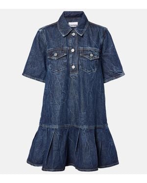 Ganni Denim Mini Dress - Blue