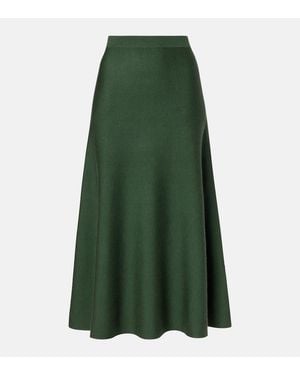 Gabriela Hearst Freddie Wool, Cashmere, And Silk Midi Skirt - Green
