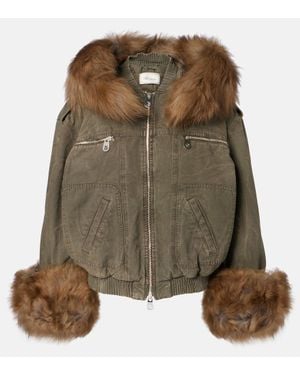 Blumarine Bomberjacke Aus Baumwoll-Canvas - Grün