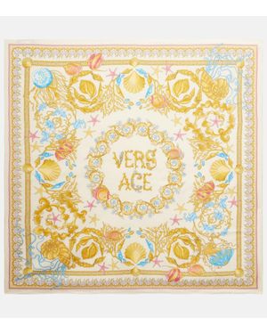 Versace Panuelo Underwater Barocco De Sarga De Seda - Metálico
